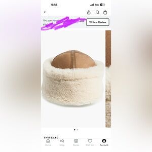 Toteme genuine shearling cuffed hat